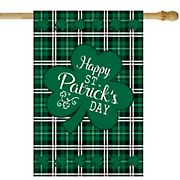 Northlight 28&quot; x 40&quot; Happy St. Patrick's Day Plaid Outdoor House Flag