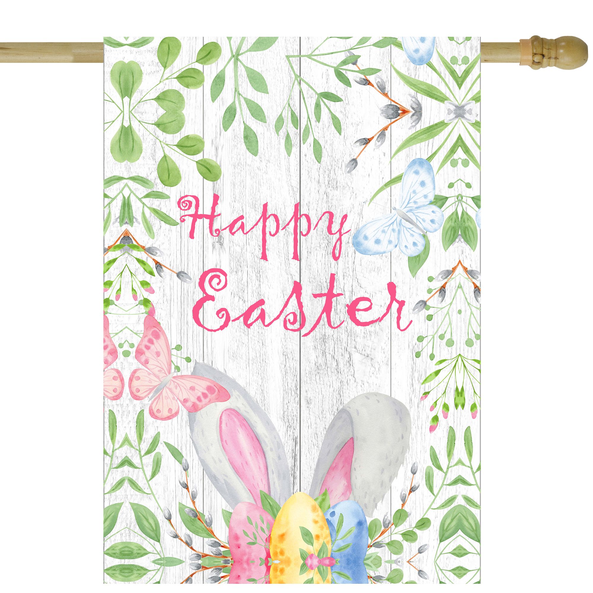Northlight 28&quot; x 40&quot; Happy Easter Bunny Ears Outdoor House Flag