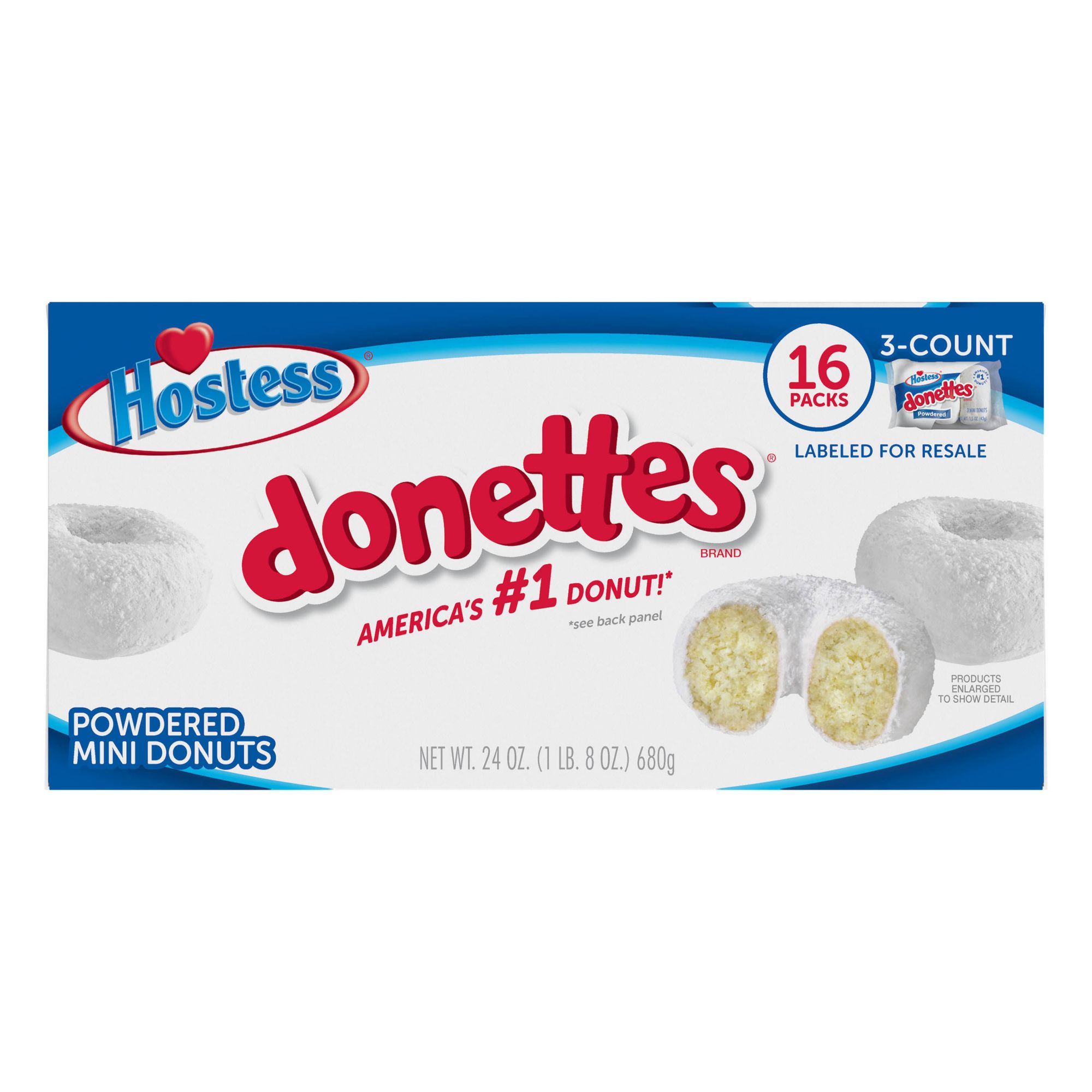 Hostess Powdered Donettes, 16 pk./48 ct.