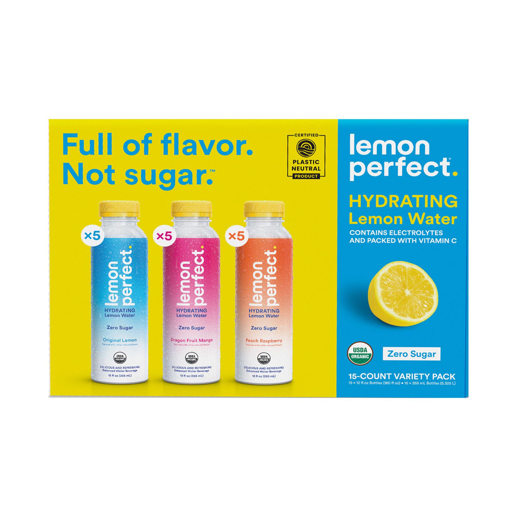 Lemon Perfect Hydrating Lemon Water Variety Pack, 15 pk./12 oz.