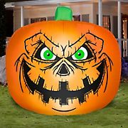Gemmy 7.5' Airblown Inflatable Flat-Styled Jack-O'-Lantern with Creepy Face