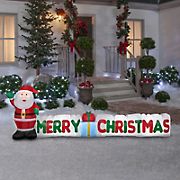 Gemmy 3' Airblown Inflatable &quot;Merry Christmas&quot; Sign with Santa