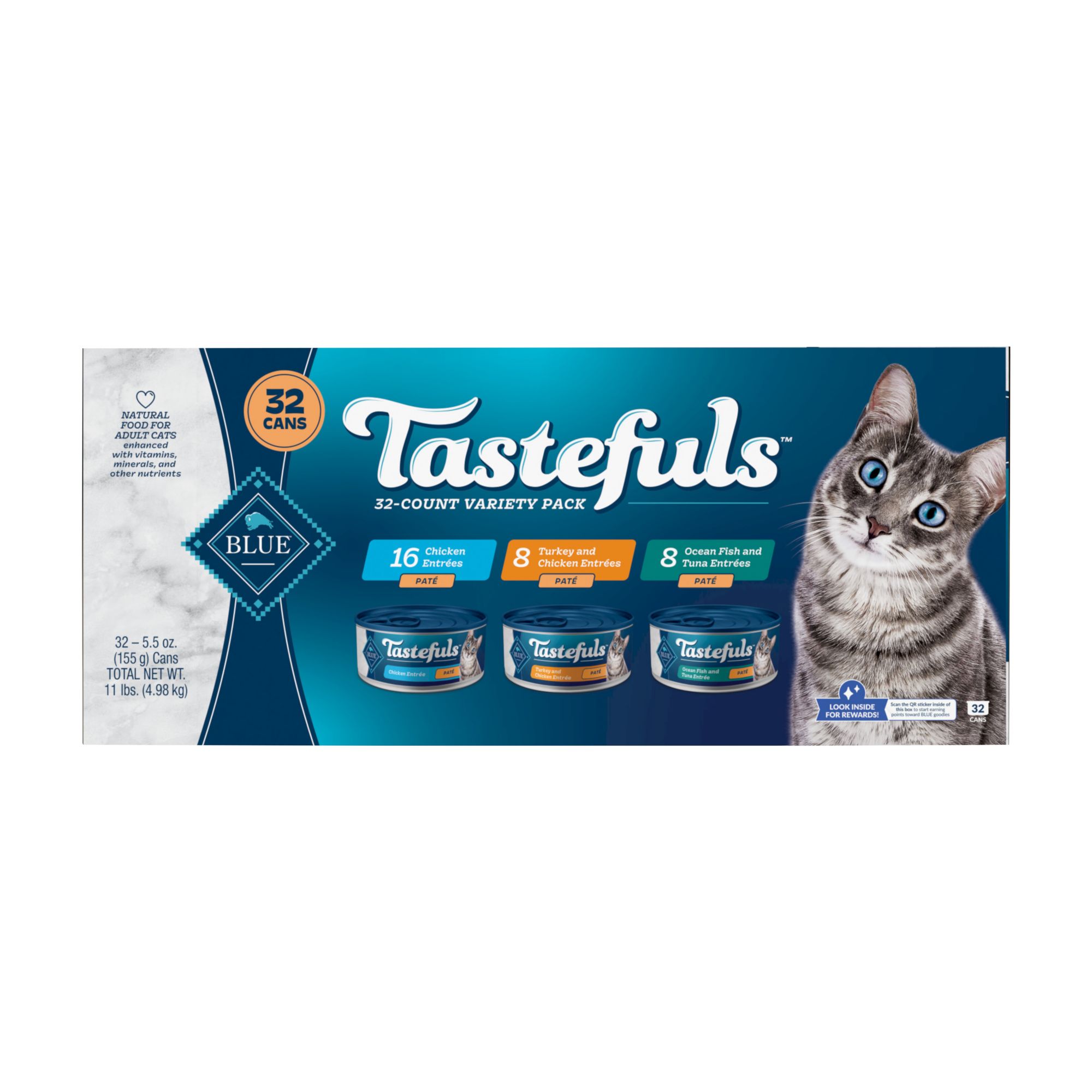 Blue Buffalo Tastefuls Natural Wet Cat Food Variety Pack 32 pk