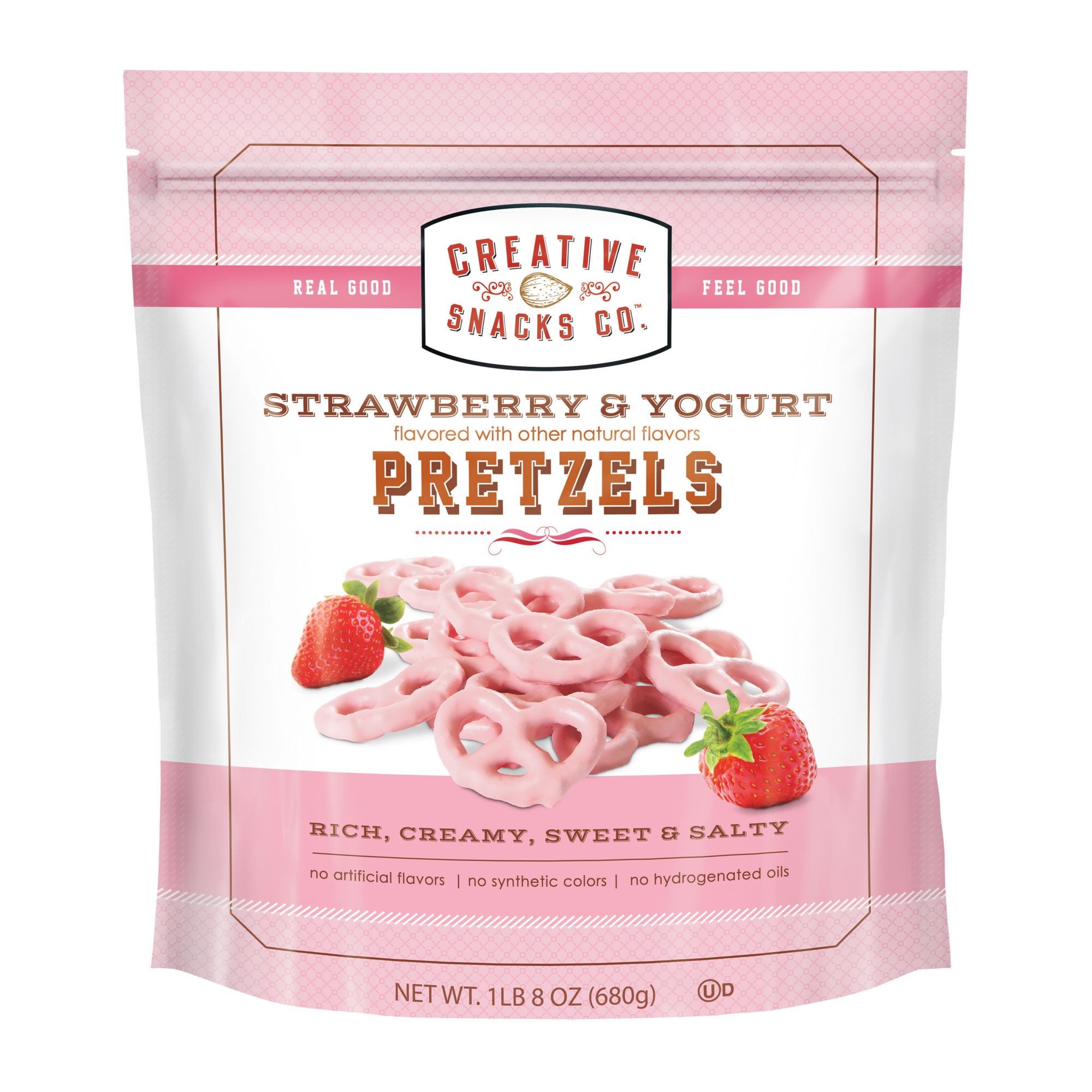 Creative Snacks Strawberry Yogurt Pretzels, 1 lb. 8 oz.