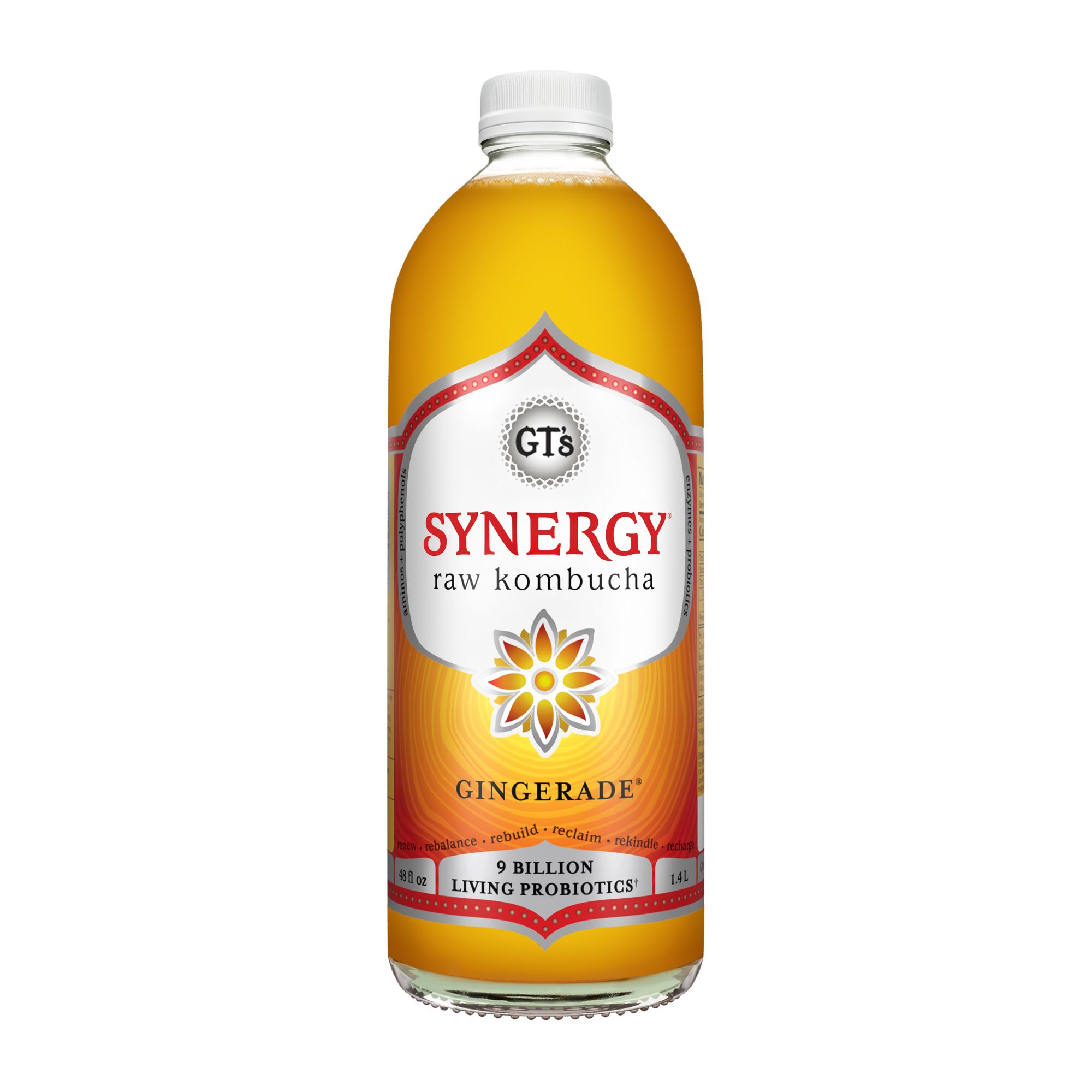 GT's Synergy Raw Kombucha - Gingerade, 48 oz.