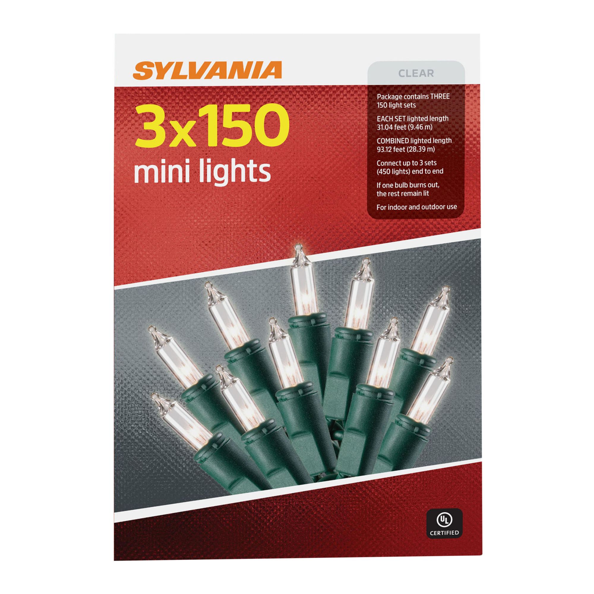 Sylvania 150-Light Clear Incandescent Light Set, 3 pk.
