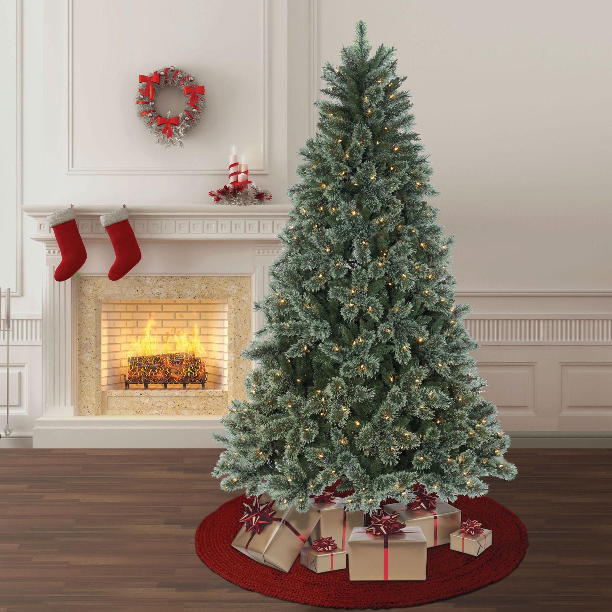 Berkley Jensen 7.5' Rochester One-Plug 8-Function Lighted Cashmere Tree