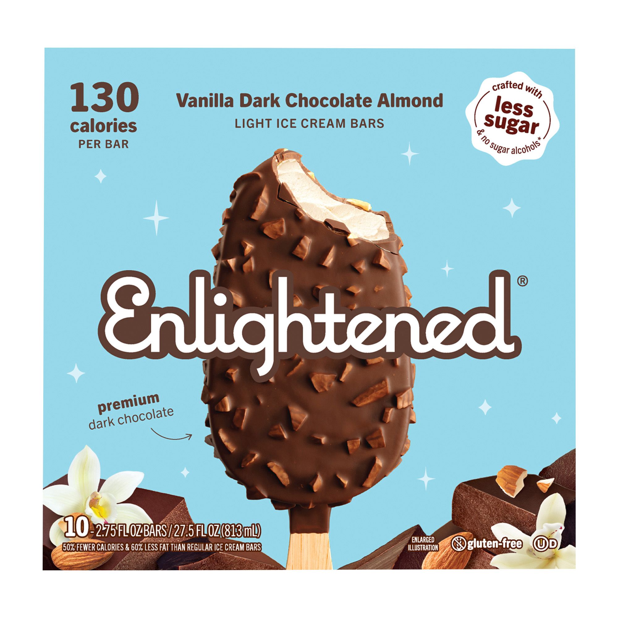 Enlightened Vanilla Dark Chocolate Almond Bars, 10 ct.