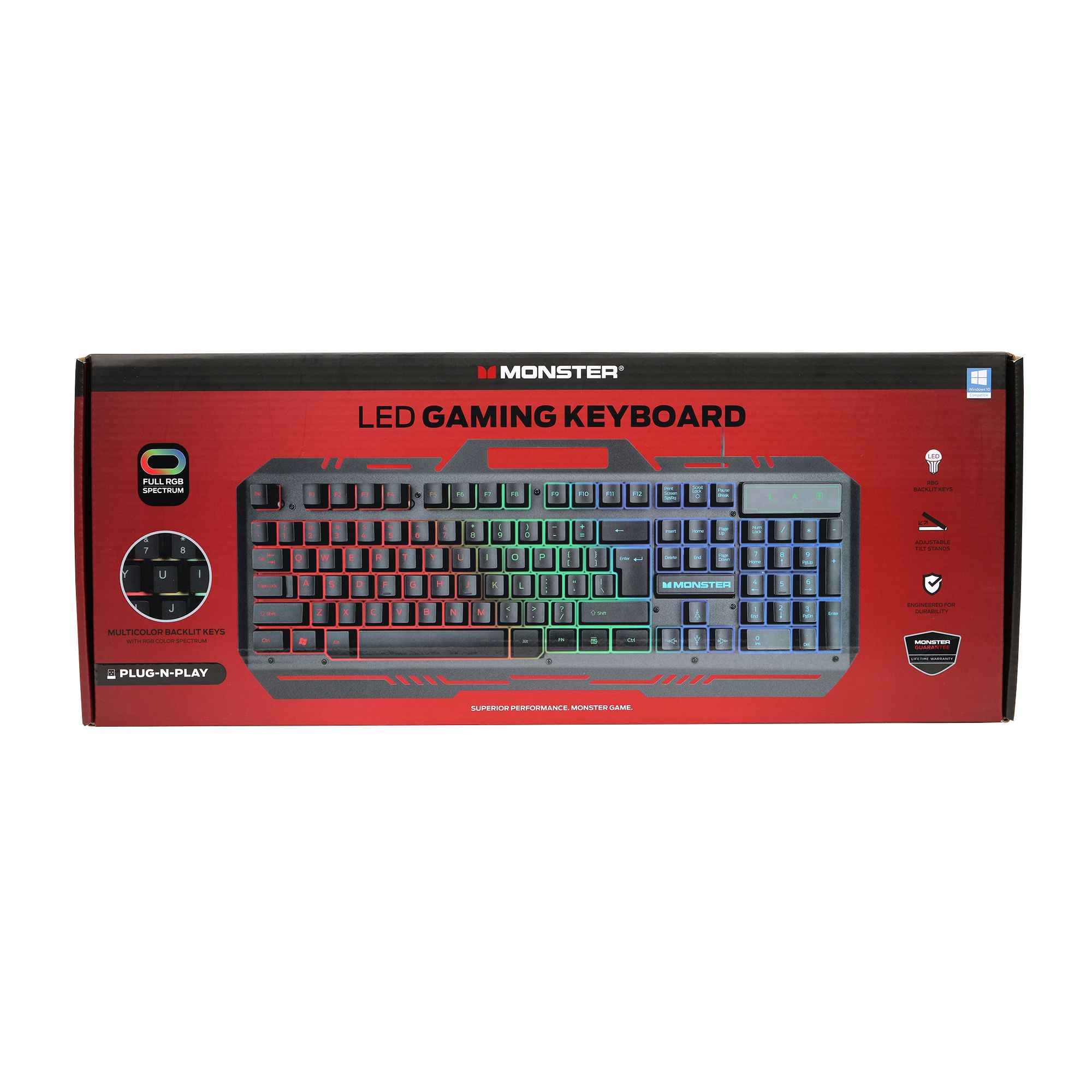 Monster Wired LED Gaming Keyboard - Black