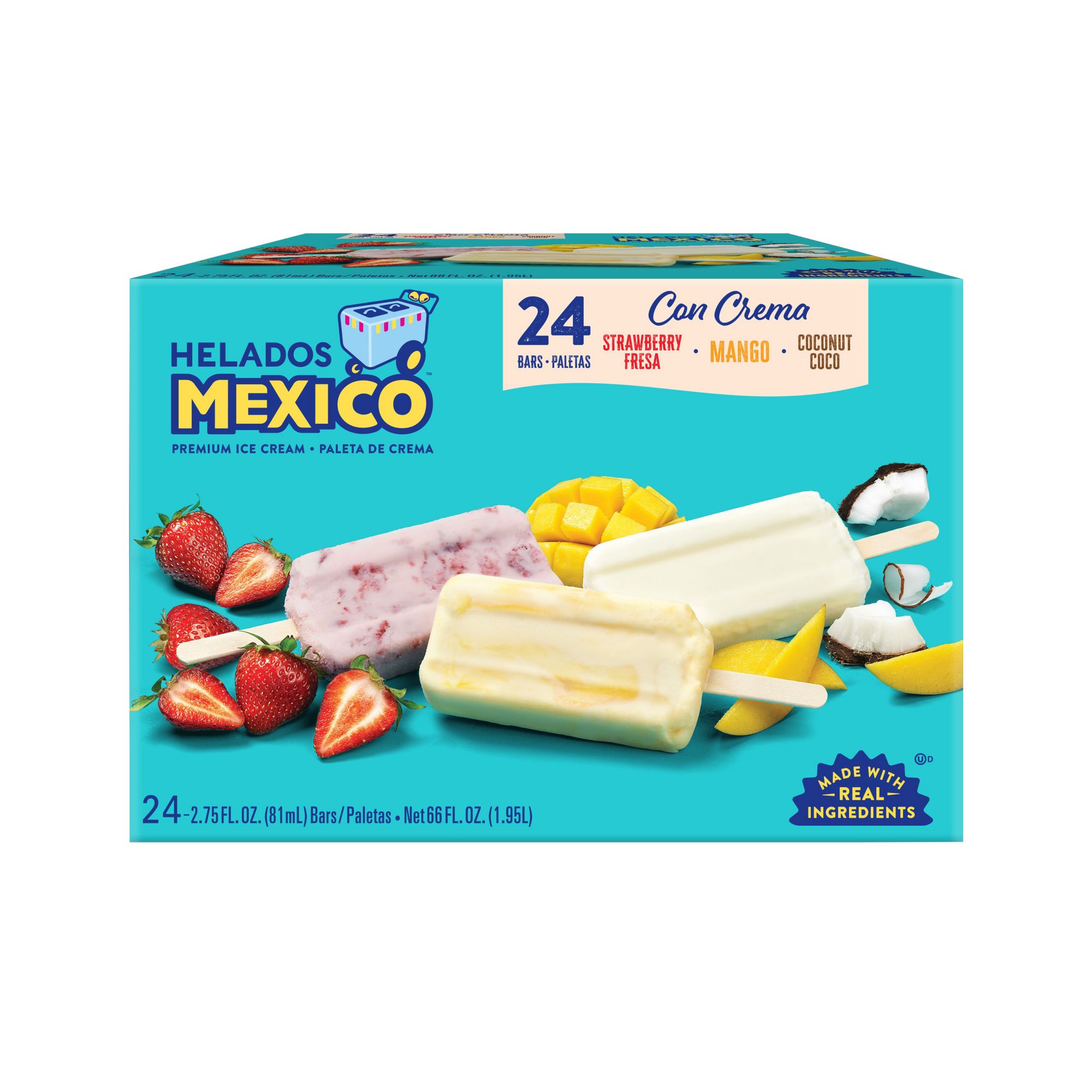 Helados Mexico Fruit & Cream Variety Bars, 24 ct.