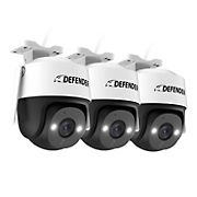 Defender Guard Pro PTZ 2K WiFi Plug-In Power Security Camera, Motion Tracking, Color Night Vision, Human Detection, 4 pk