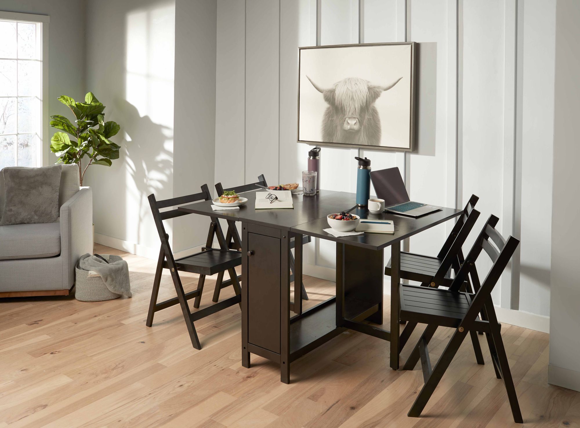 Cosco 5-Piece Drop Leaf Wood Dining Set With Storage