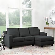Abbyson Living Beverly Fabric Reversible Sectional - Charcoal Gray