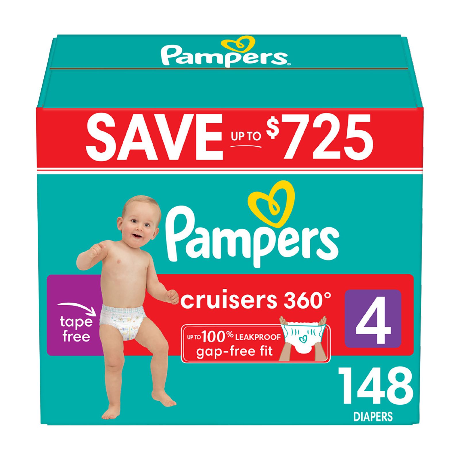 Pampers Cruisers 360 Diapers - Size 4, 148 ct.