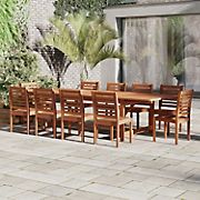 Amazonia 13-Piece Brenthon FSC Certified Wood Outdoor Patio Dining Set