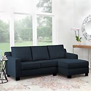 Abbyson Living Beverly Fabric Reversible Sectional - Navy Blue