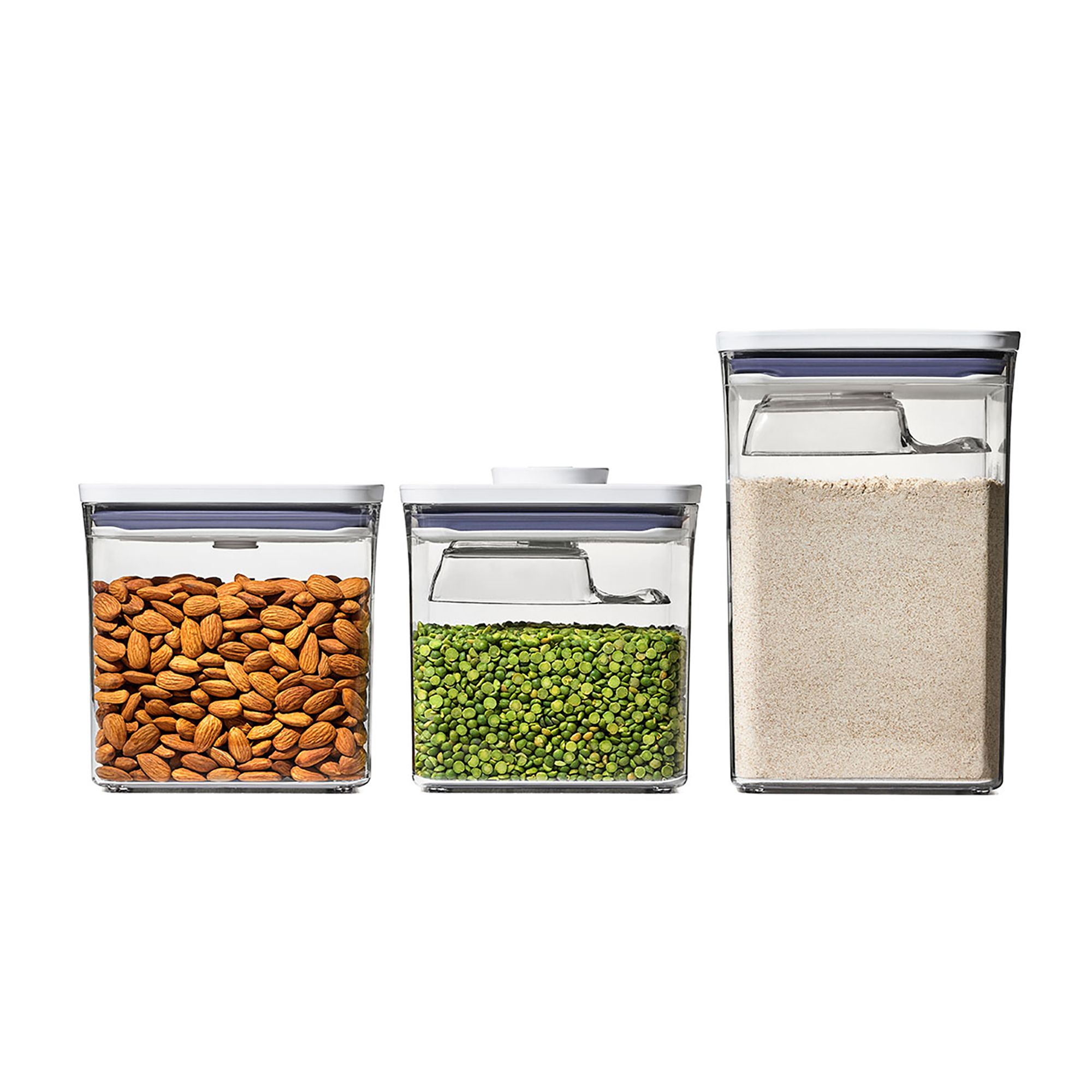 Oxo Pop 3pc Plastic Food Storage Container Set Clear : Target