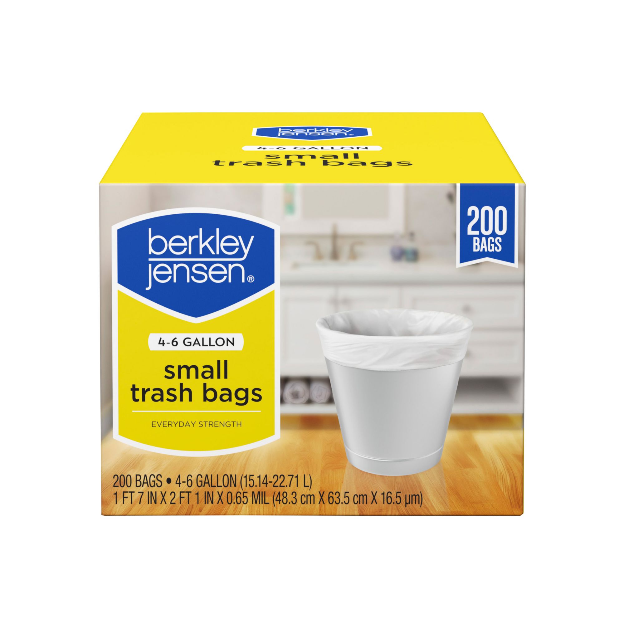 4 Gallon Trash Bags - 180 Count, Drawstring Small Trash Bags