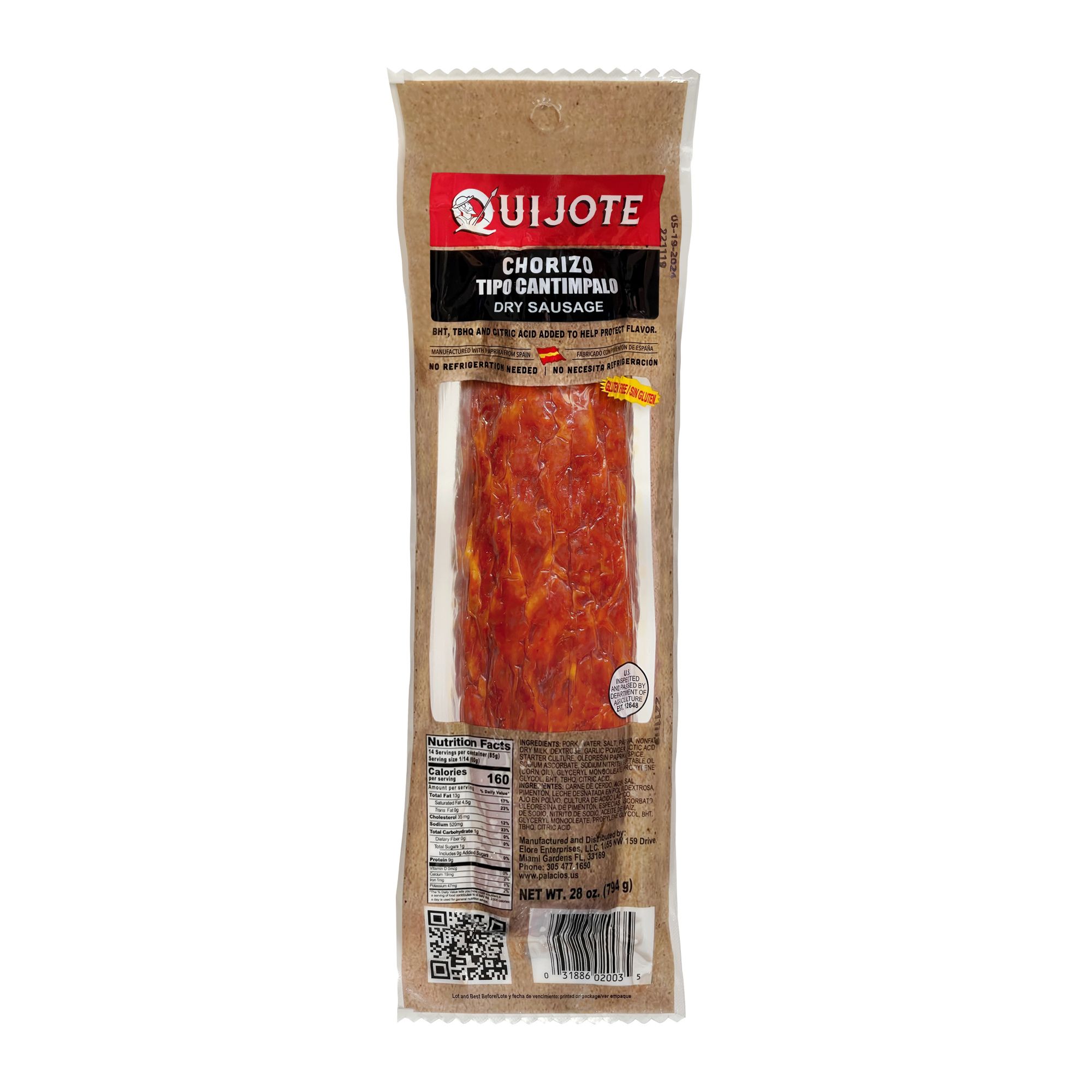 Quijote Chorizo Cantimpalo, 28 oz.