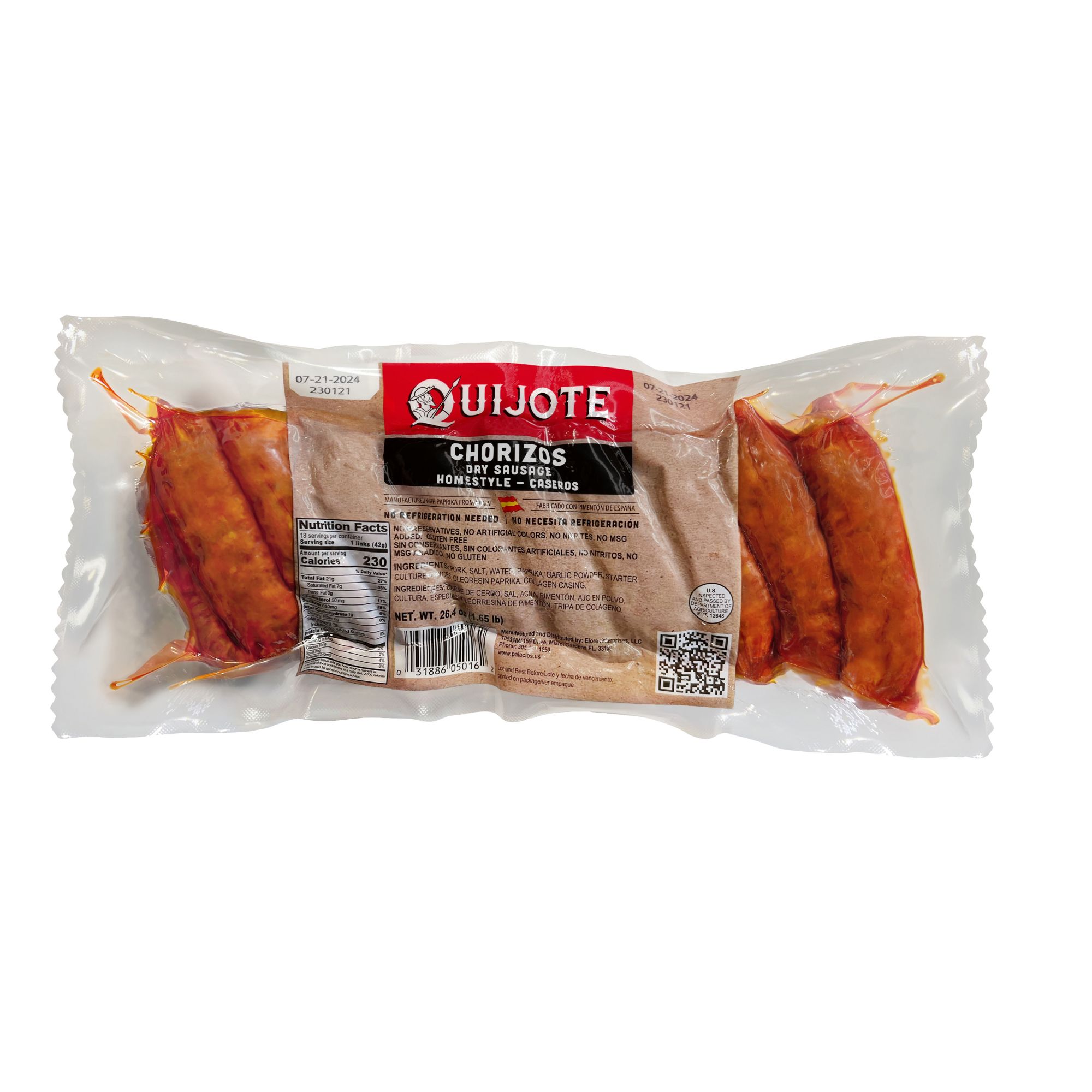 Quijote Chorizo Casero, 26.40 oz.