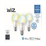 WiZ Tunable A19 60W Equivalent  LED Smart Bulb, 3 pk. - White