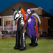 Gemmy 10' Airblown Inflatable Reaper Rider with Flickering Light