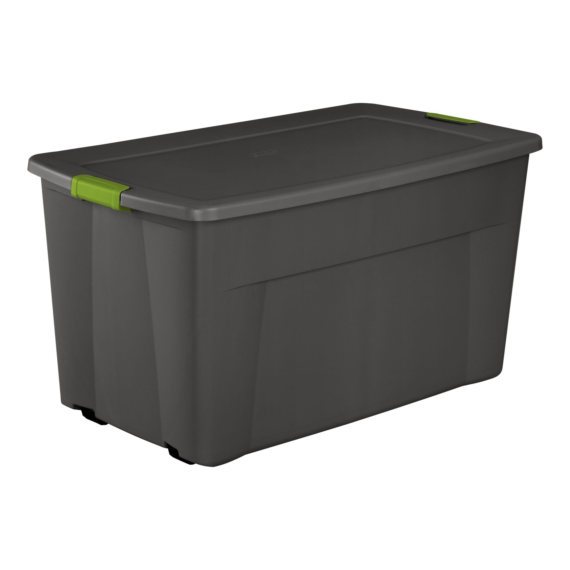 Sterilite 45gal Latching Storage Tote - Gray with Green Latch