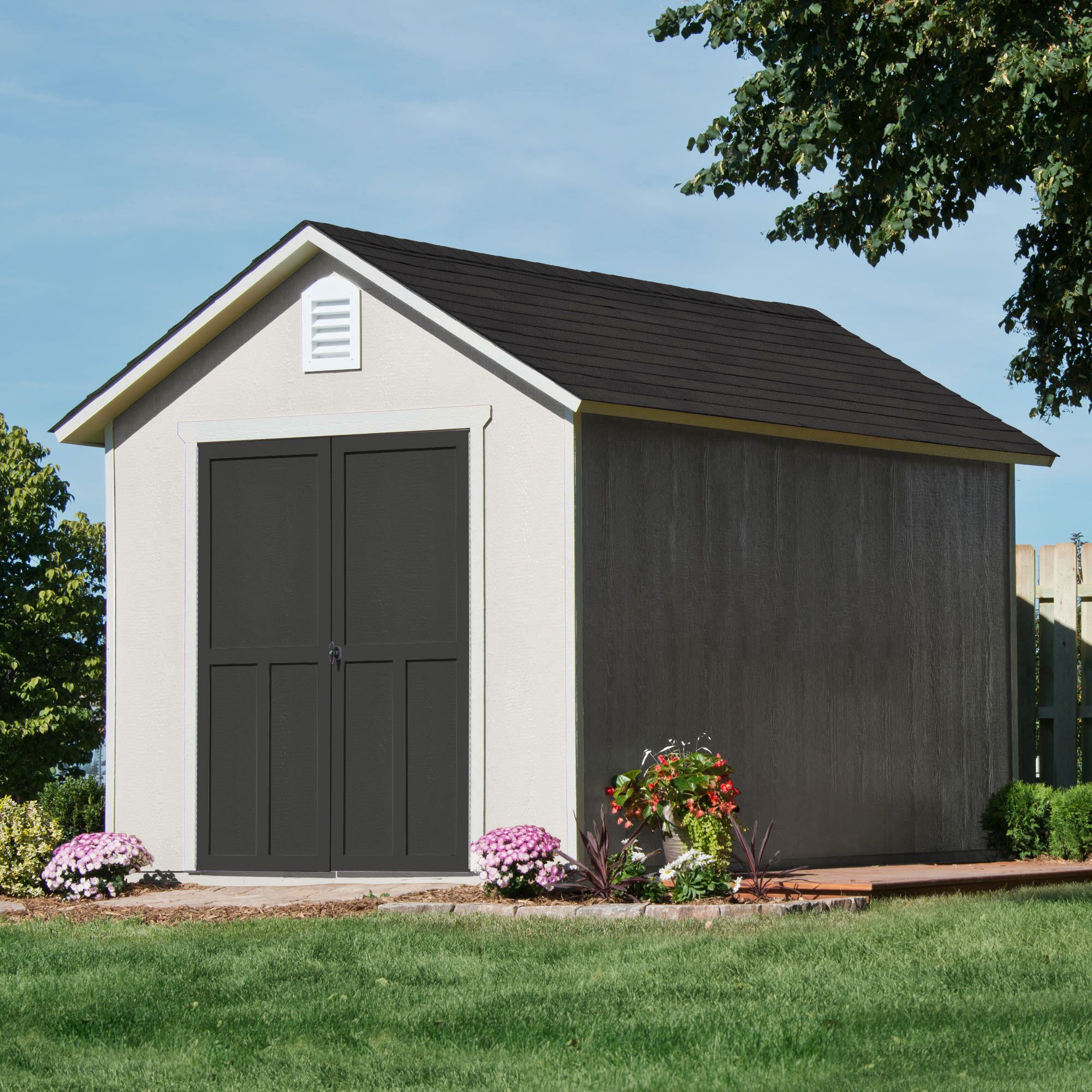 Handy Home Products Meridian 8' x 10' Wood Storage Shed with Floor