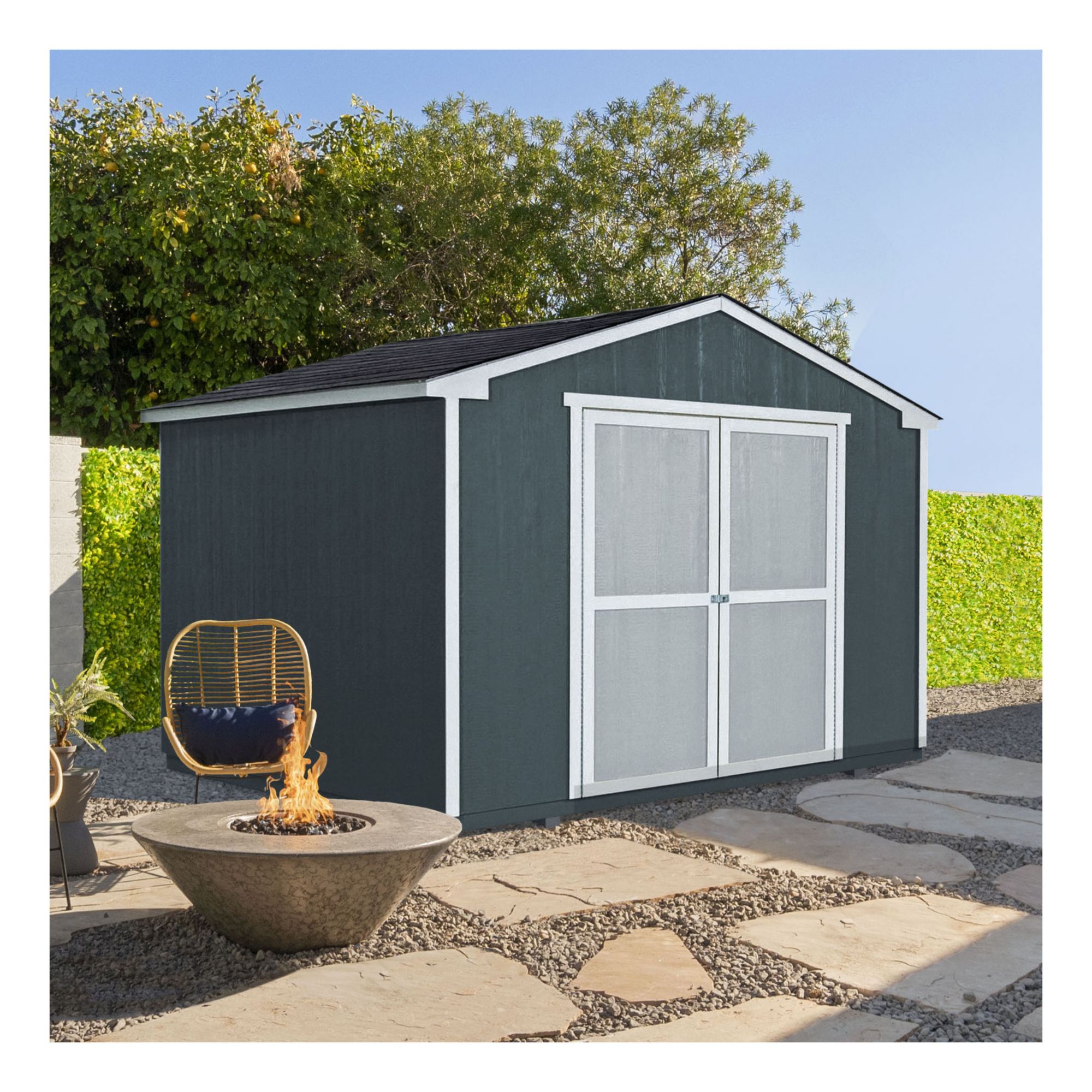 Handy Home Products Cumberland 10' x 12' Wood Storage Shed with Floor