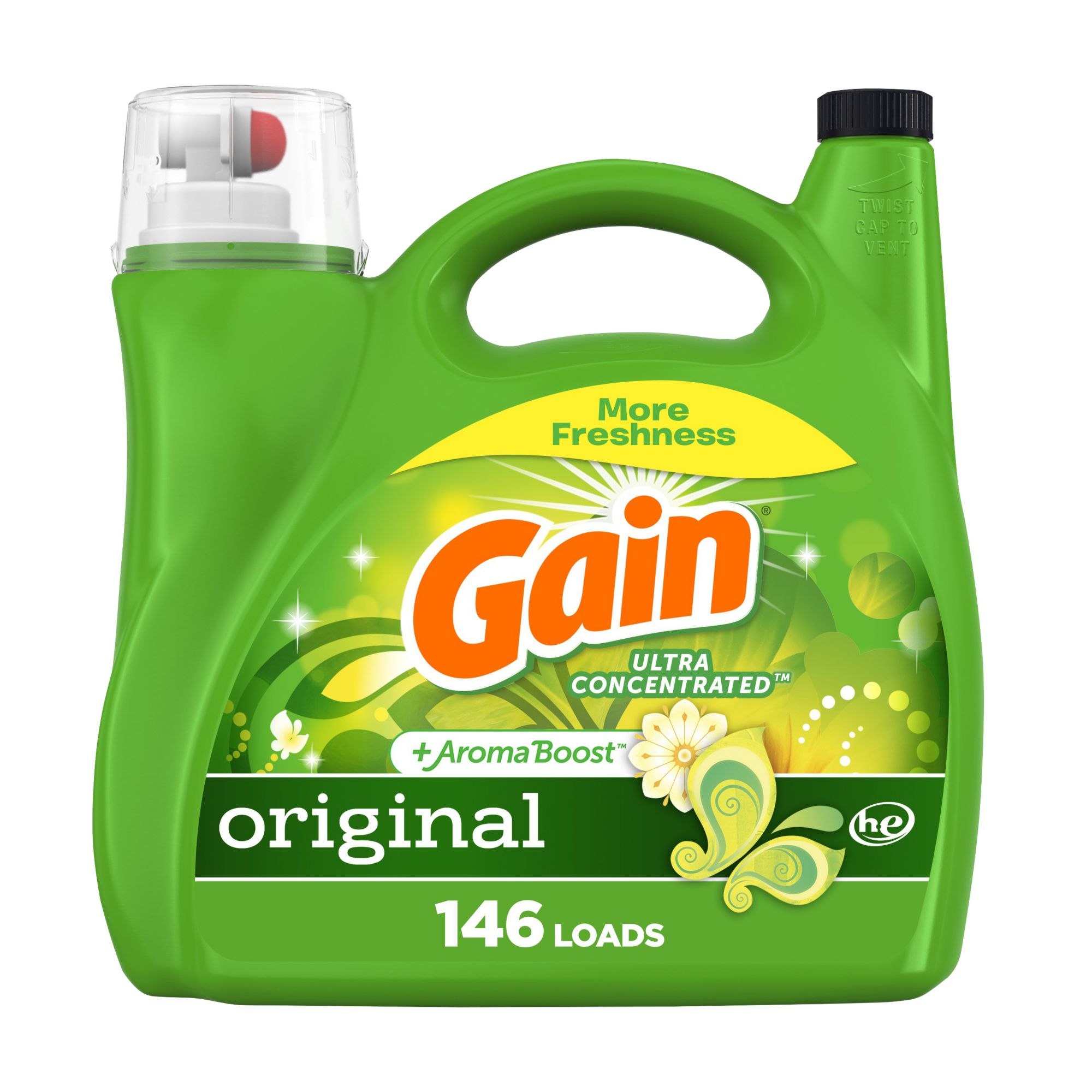 Gain + Aroma Boost Liquid Laundry Detergent, 208 oz. - Original Scent