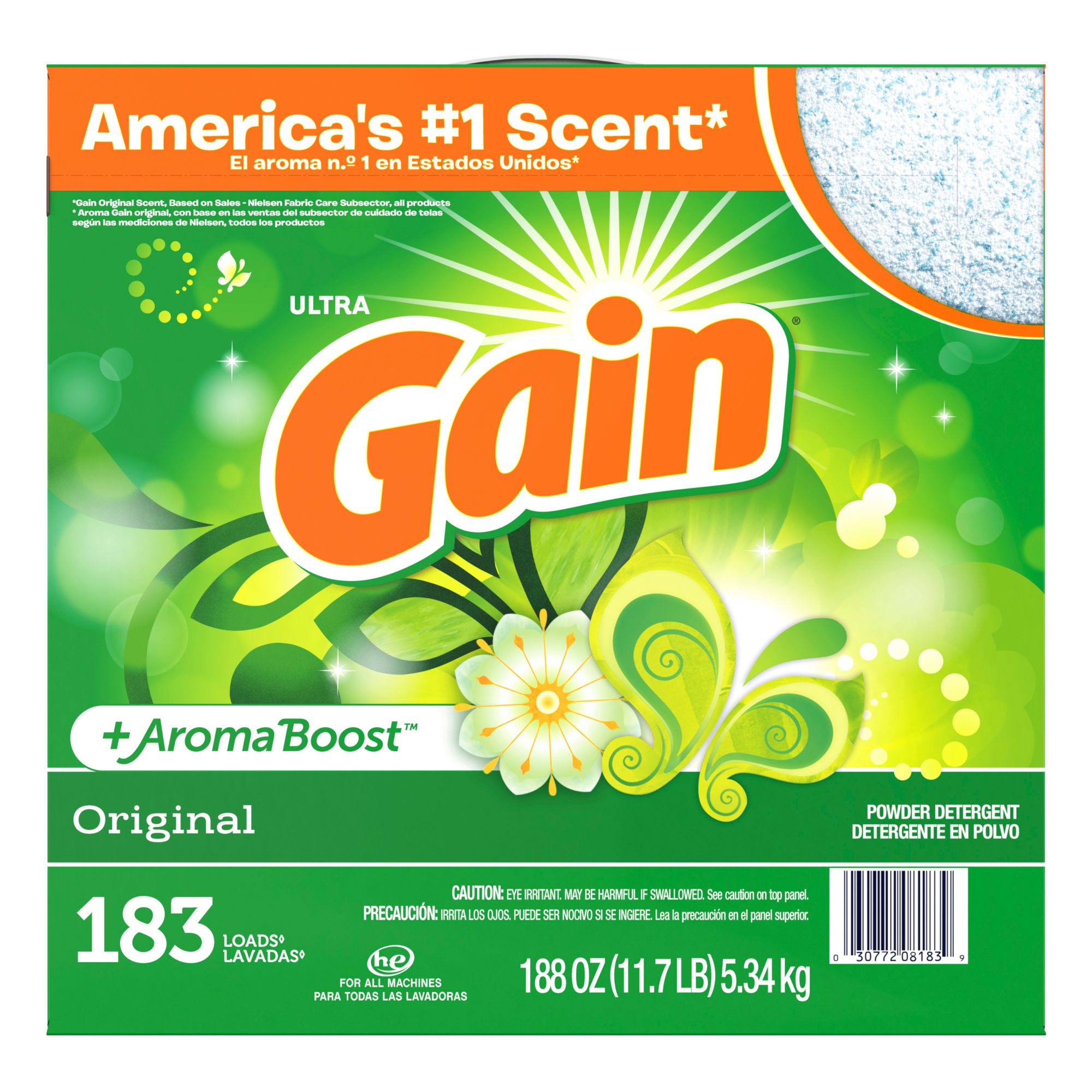 Gain Powder Laundry Detergent, 188 oz./183 Loads - Original Scent