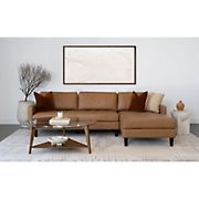 Abbyson Living Harris Leather Sectional - Camel