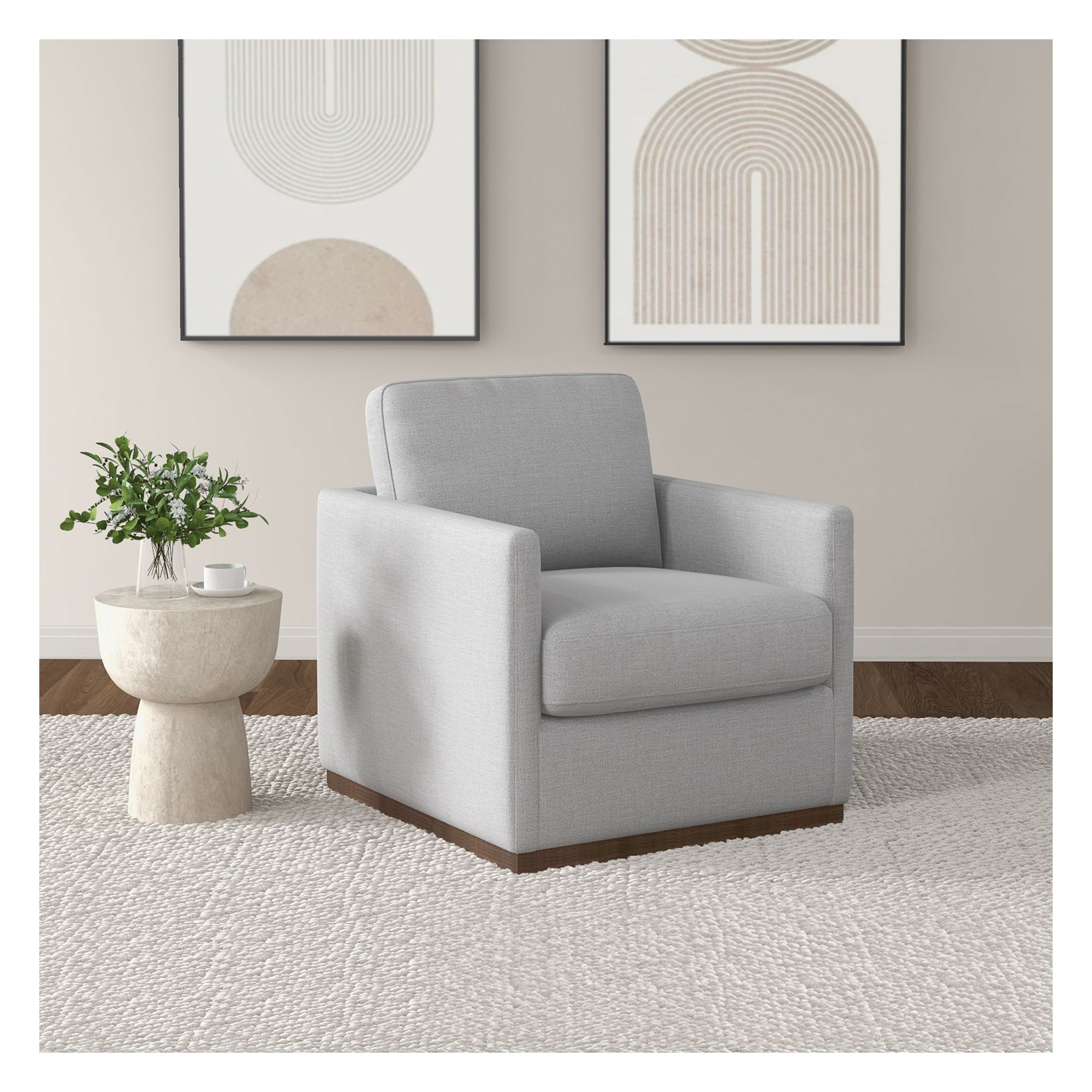 Berkley Jensen Modern Farmhouse Swivel Accent Chair - Gray