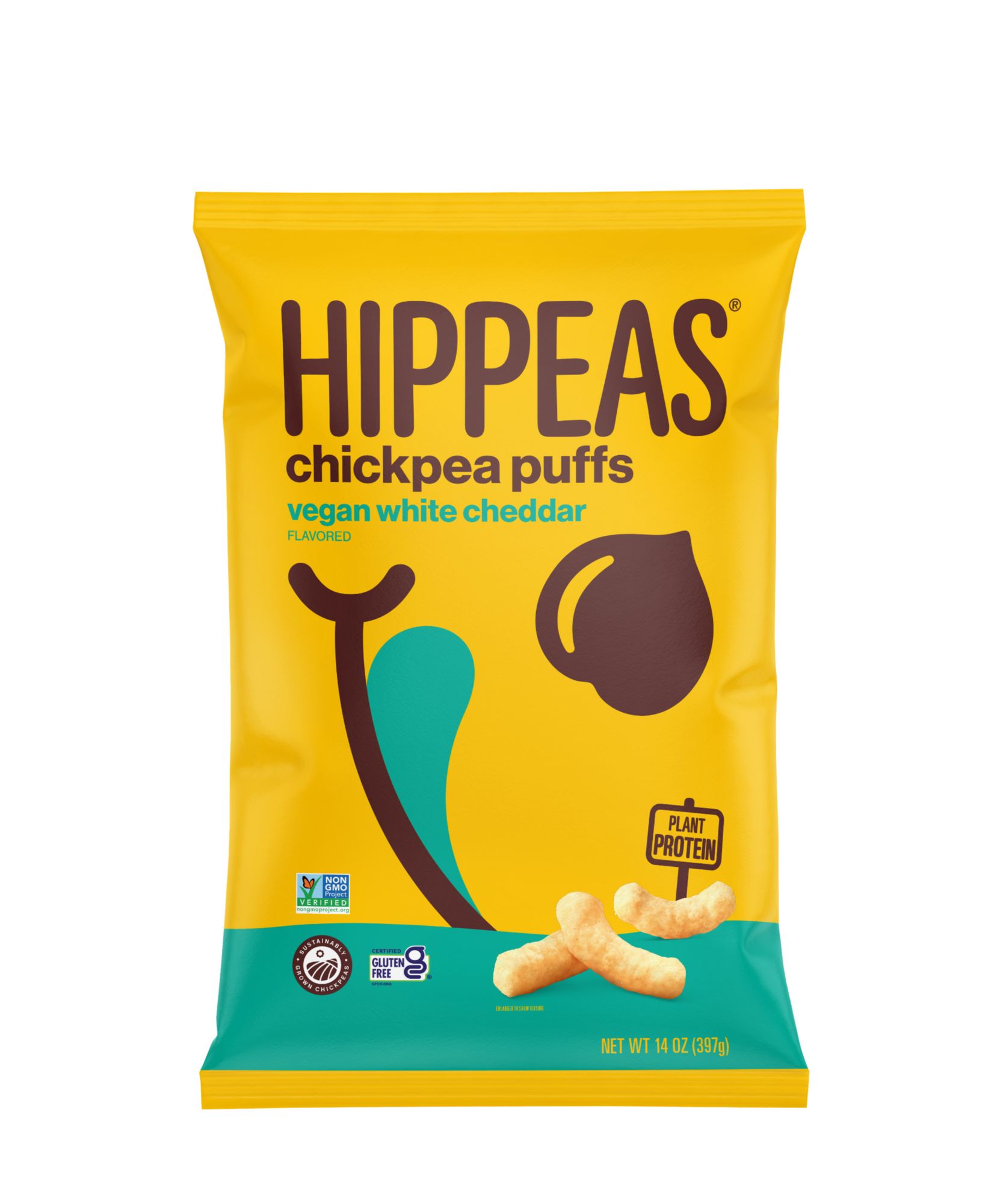 Hippeas Chickpea Cheddar Puffs, 14 oz.