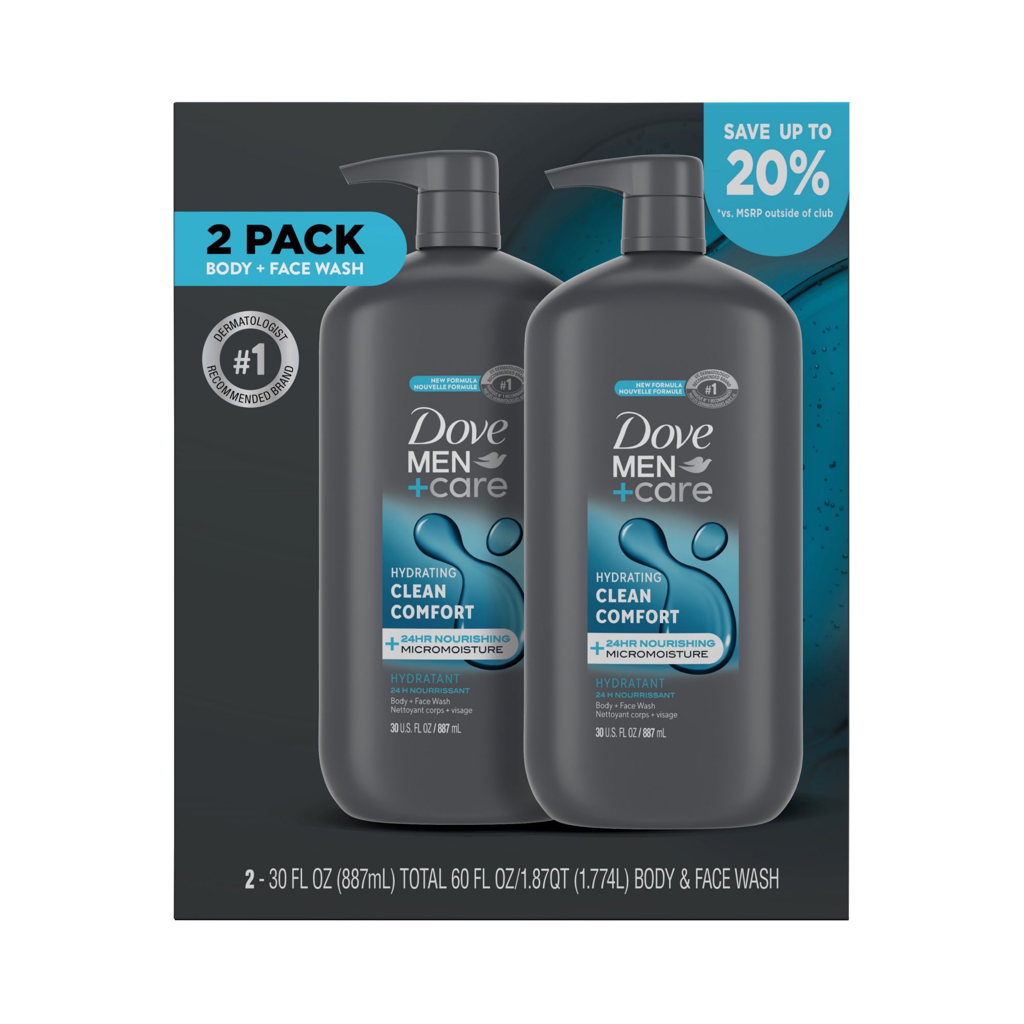 Men+Care Clean Comfort Body and Face Wash