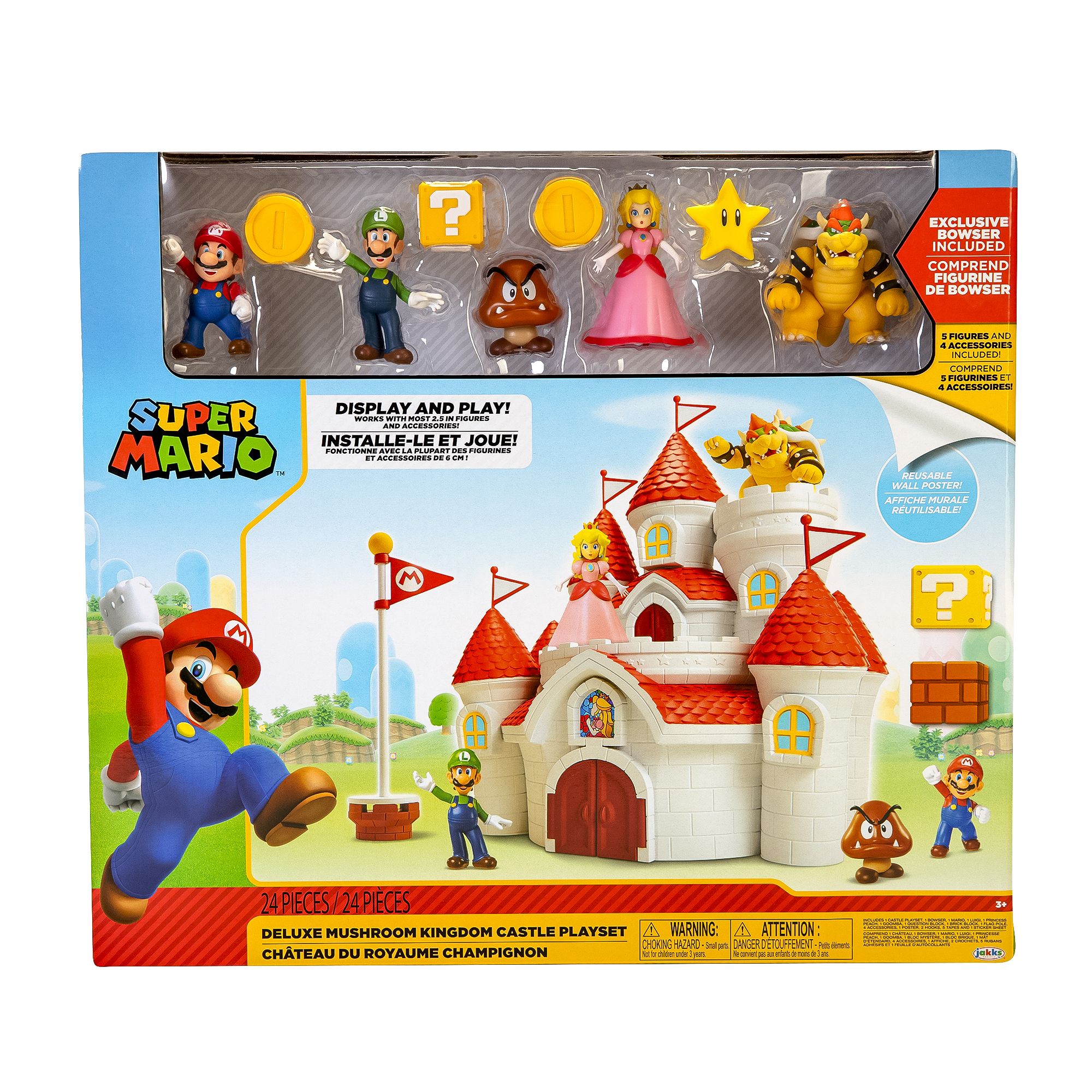 Nintendo Super Mario Deluxe Mushroom Castle Playset With 5 Figures