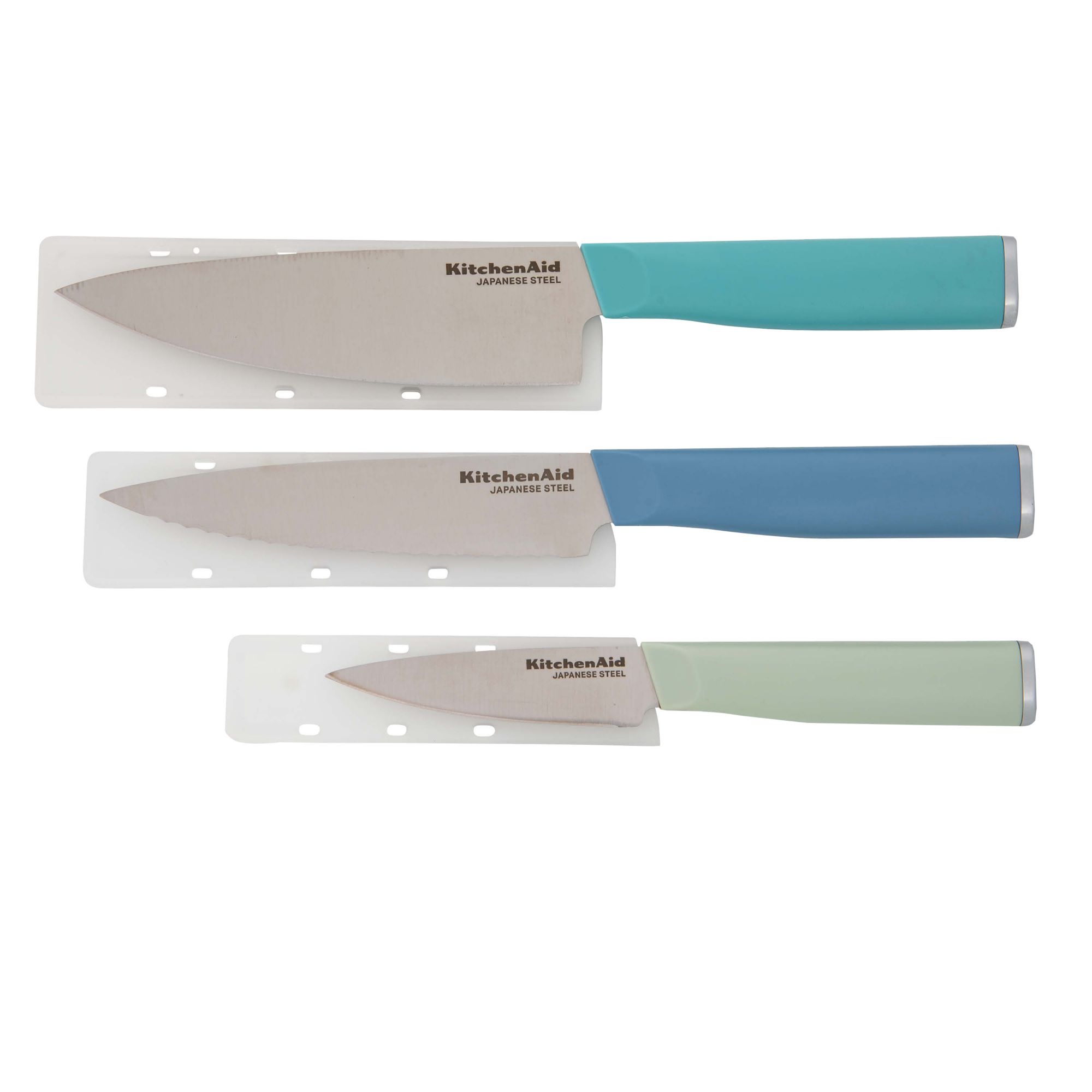 KitchenAid 4pc Chef Knife Set White/Dark Blue/Aqua Blue