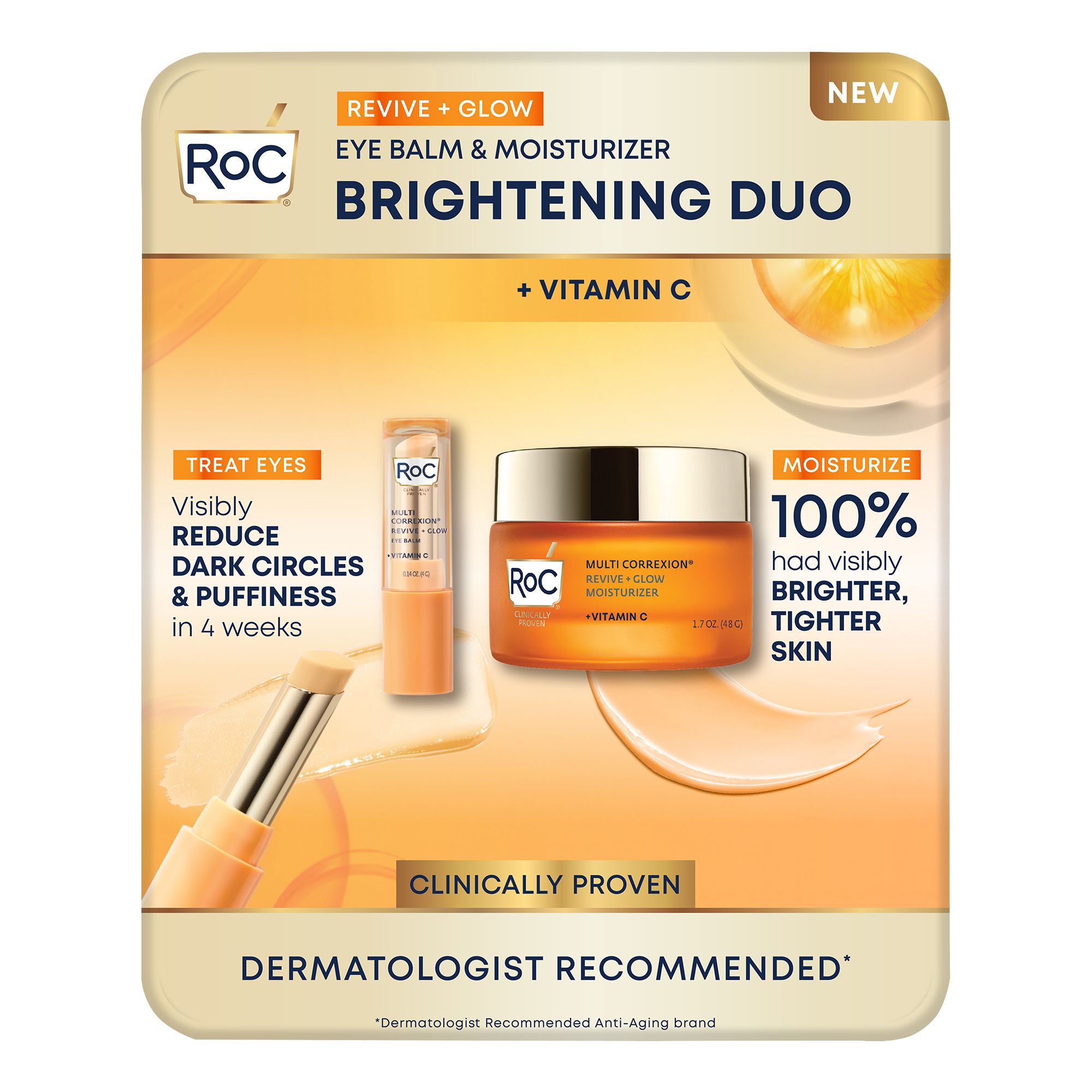 RoC Multi Correxion Revive & Glow Eye Balm And Moisturizer Brightening Duo