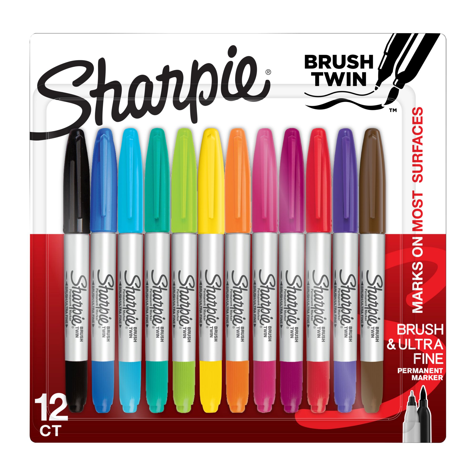 SHARPIE Permanent Markers, Chisel Tip, Black, 12 Count
