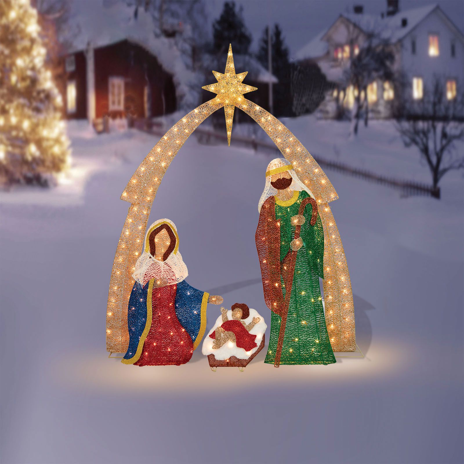 Nativity scene deals lights