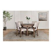 Karson 5 Pc. Round Dining Set with Fabric Chairs