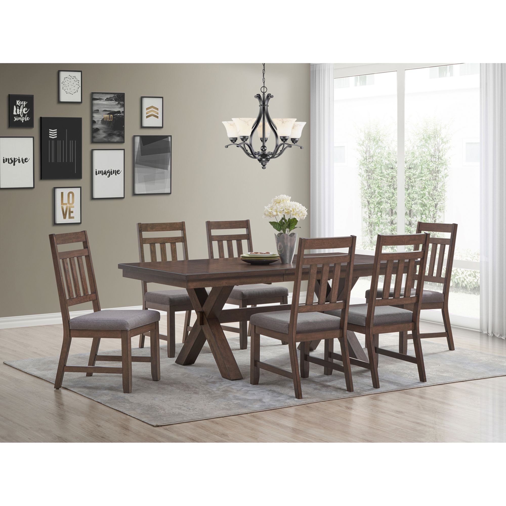 Regan 7 Piece Dining Set with Self-Storing Leaf