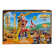 Rubble & Crew Bark Yard Crane Tower Playset with Toy Bulldozer & Kinetic Build-It Play Sand