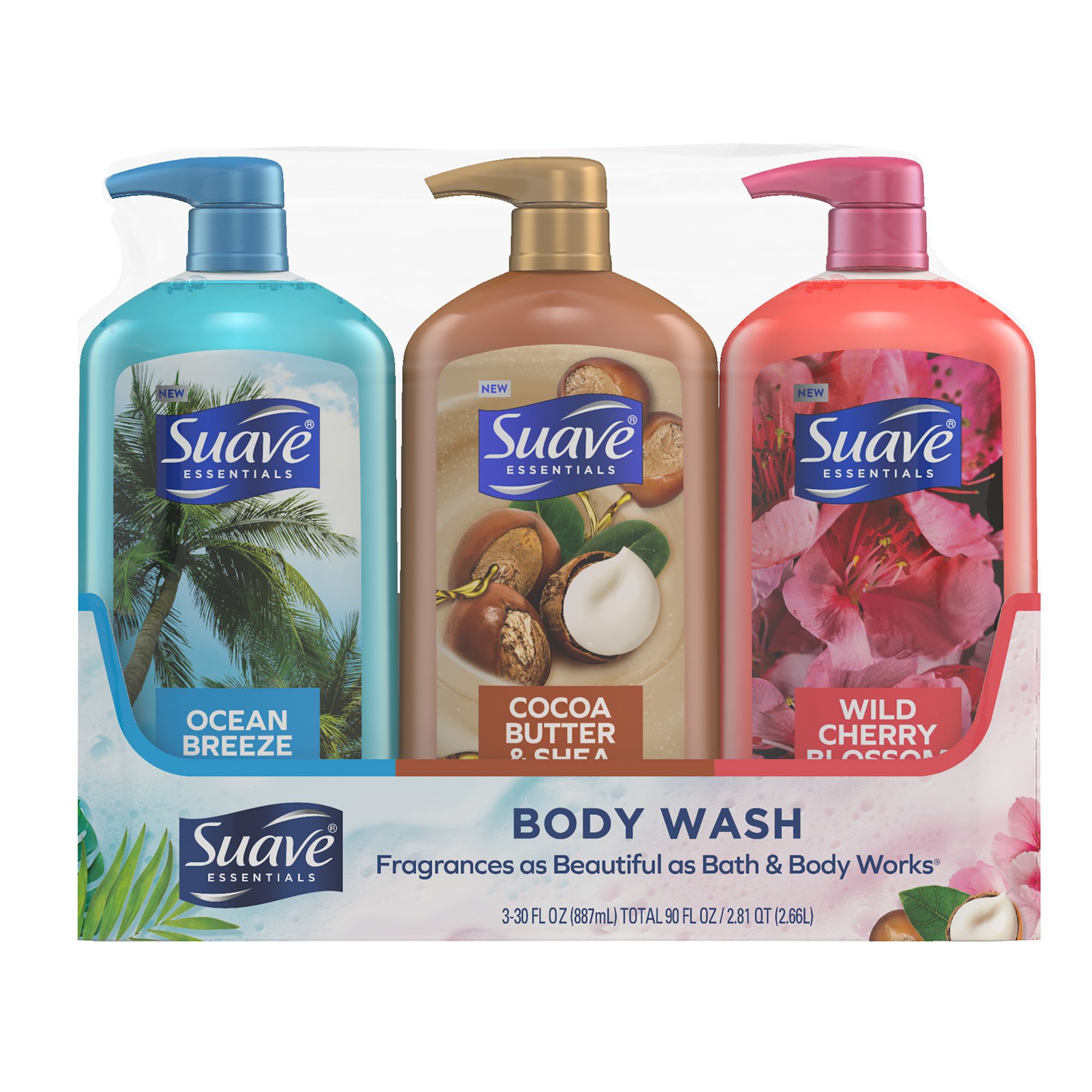 Suave Essentials Gentle Body Wash Variety Pack, 3 pk./30 oz.