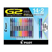 Pilot G2 Gel Pens, 14 ct. with 2 Bonus FriXion Erasable Pens - Assorted Colors