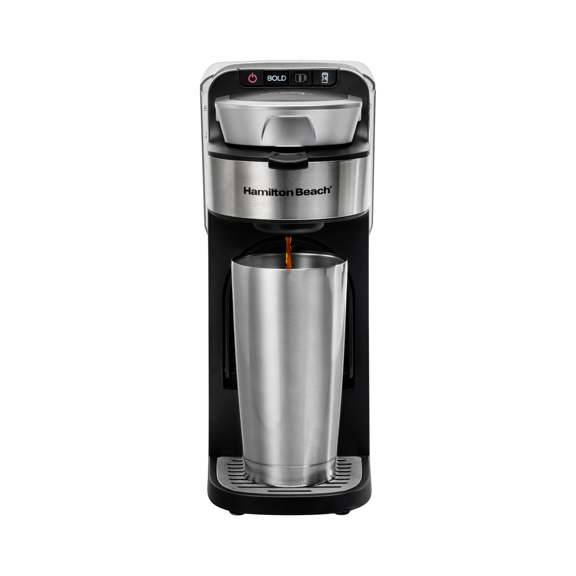 Hamilton Beach Scoop Single Serve Coffee Maker - Black and Stainless Steel