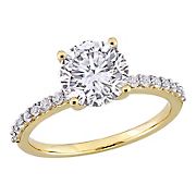 Created White Sapphire Engagement Ring in 10k Yellow Gold
