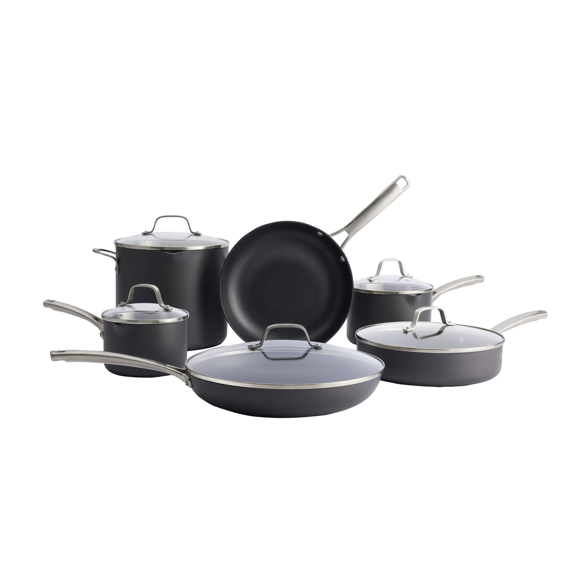 Tramontina Fiora 4.25 Qt Multipurpose Ceramic Non-Stick 5 Pcs. Cookware Set  - Gray