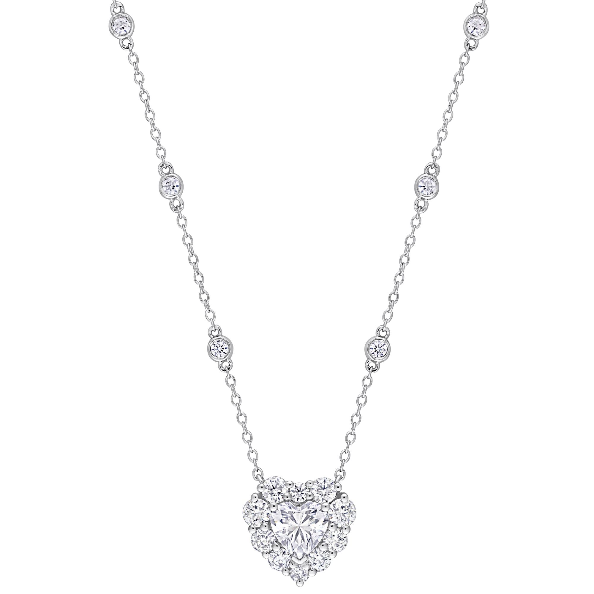 1.00 ct. t.w. Diamond Heart Pendant Necklace in 14k White Gold with Chain