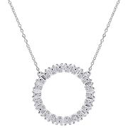 0.6  ct. t.g.w. Moissanite Open Circle Necklace in Sterling Silver